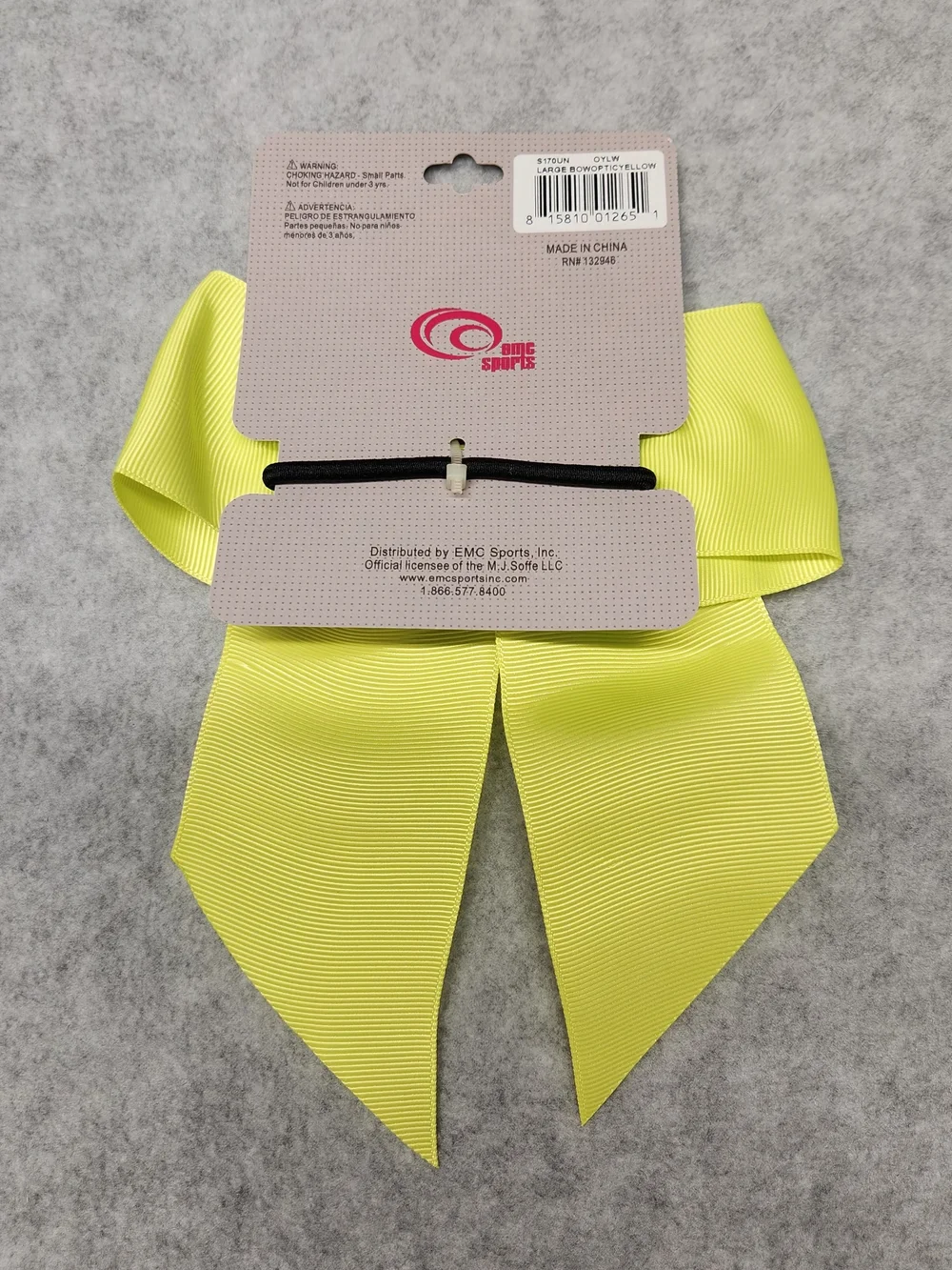3 Pack-Soffe Neon Yellow Grosgrain Bow Hair Clip